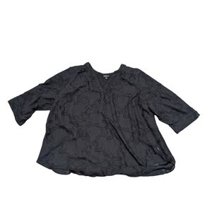 Torrid Harper 3/4 Sleeve Black Pullover Top Blouse Women's 3X